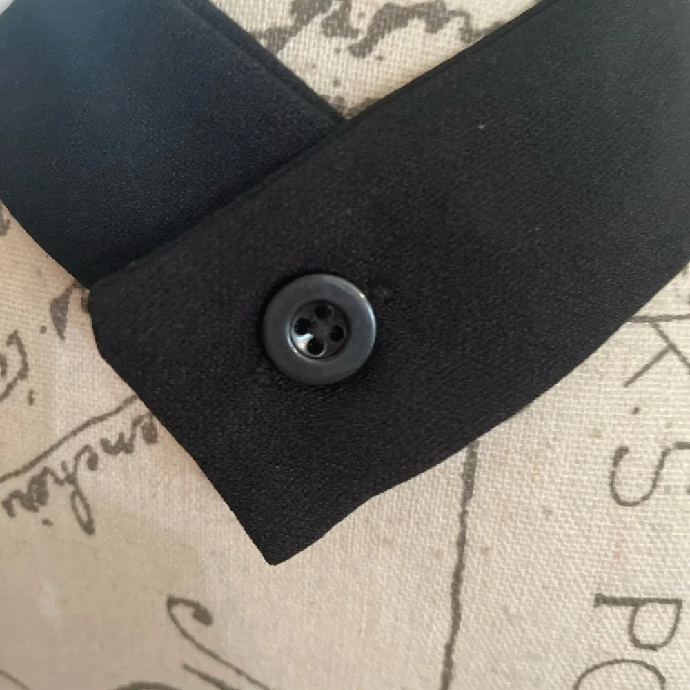 Black Mini Tube Dress with White Floral Detail & Sheer Ruffle Train - Picture 6 of 13